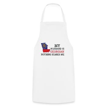 Nothing Scares Me Georgian Husband Georgia - Cooking Apron - white - Front - AI Model Male 185 dark (185cm)
