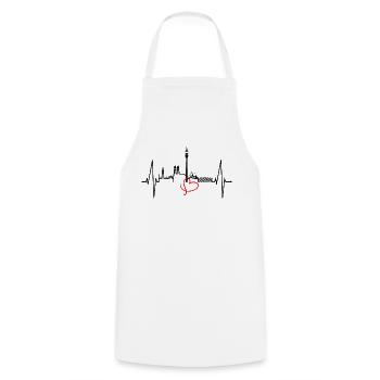 Munich Skyline Heartbeat Bavaria Fan Love Munich - Cooking Apron - white - Front - AI Model Male 185 dark (185cm)