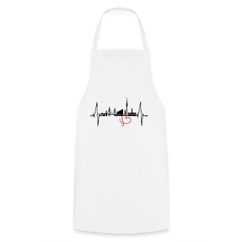 Hamburg Skyline Heartbeat Hamburg Love Fan - Cooking Apron - white - Front - AI Model Male 185 dark (185cm)