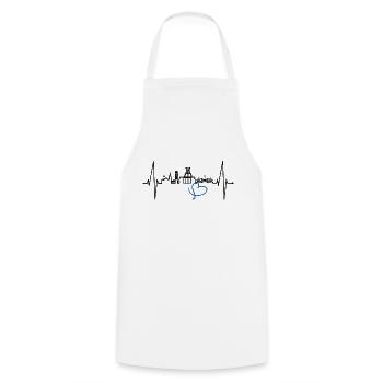 Bochum heartbeat Bochum skyline home Ruhrpott - Cooking Apron - white - Front - AI Model Male 185 dark (185cm)