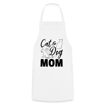Dog Cat Mama Dog Mama Dog Lover - Cat & Dog Mom - Cooking Apron - white - Front - AI Model Male 185 dark (185cm)