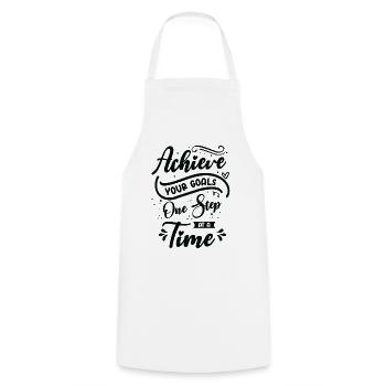 Goal Typography Life Quotes Positive Message - Cooking Apron - white - Front - AI Model Male 185 dark (185cm)