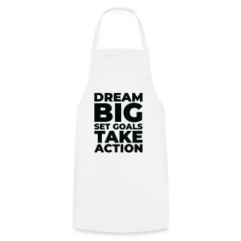 Objectif Vie Citations Message positif Motivant - Tablier de cuisine - blanc - Devant - AI Model Male 185 dark (185cm)