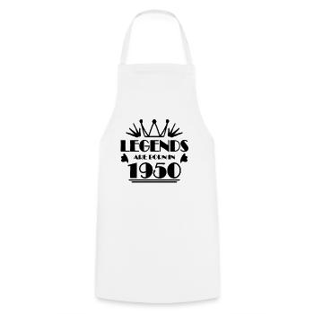1950 - Born 1950 - Cooking Apron - white - Front - AI Model Male 185 dark (185cm)