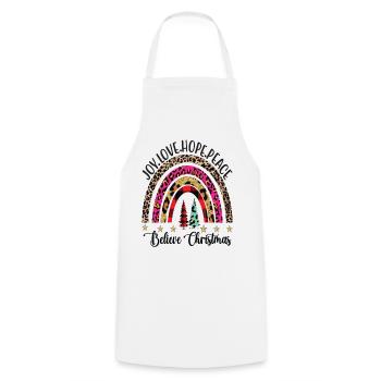Joie Amour Espoir Paix Croire Noël - Tablier de cuisine - blanc - Devant - AI Model Male 185 dark (185cm)