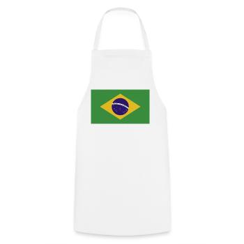 Drapeau national du Brésil - Tablier de cuisine - blanc - Devant - AI Model Male 185 dark (185cm)