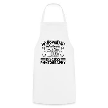 Photographer Introverted But Willing To Discuss Ph - Cooking Apron - white - Front - AI Model Male 185 dark (185cm)
