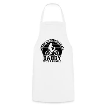 Cycling Daddy - Never Underestimate Daddy With A B - Cooking Apron - white - Front - AI Model Male 185 dark (185cm)