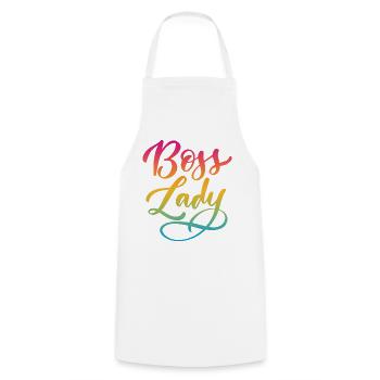 Lady Bos-s - Cooking Apron - white - Front - AI Model Male 185 dark (185cm)