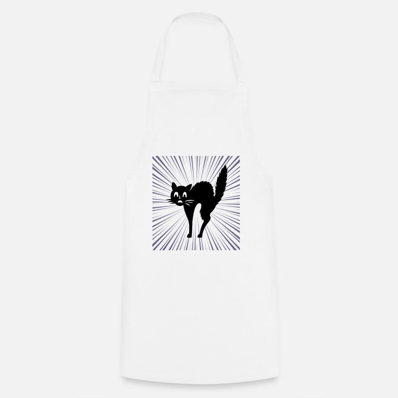 Schwarze katze - Kochschürze - Weiß
