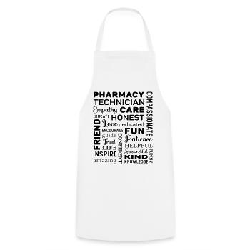 Pharmacy Technician Tech Medicine Pharmacist - Cooking Apron - white - Front - AI Model Male 185 dark (185cm)