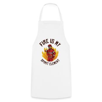 Fire Fireman Firefighter Firewomen - Cooking Apron - white - Front - AI Model Male 185 dark (185cm)