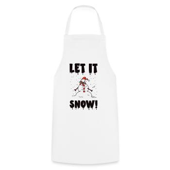 Halloween Scary Snowman Spooky Holiday Christmas - Cooking Apron - white - Front - AI Model Male 185 dark (185cm)
