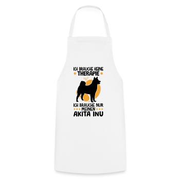 Ich brauche nur meinen Akita Inu japanischer Spitz - Kochschürze - Weiß - Vorne - AI Model Male 185 dark (185cm)