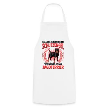 Jagdterrier mein Schutzengel Deutscher Jagdterrier - Kochschürze - Weiß - Vorne - AI Model Male 185 dark (185cm)