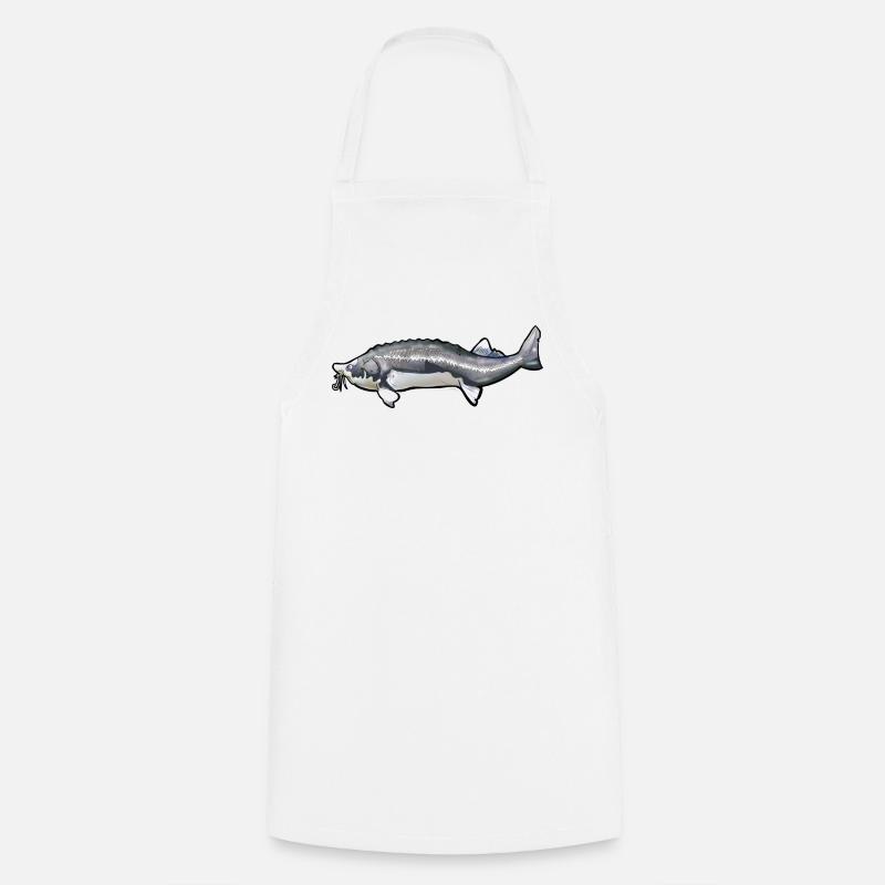 Grubbed Kelfish Tail Pattern - Cooking Apron - white