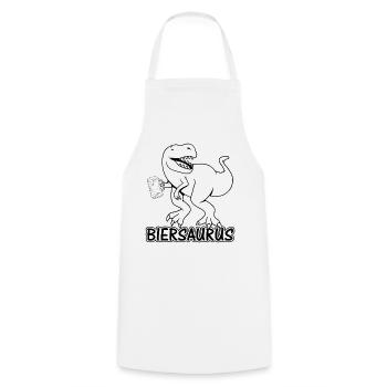 Bier Biersaurus Dinosaurier Dino mit Bierkrug - Bi - Kochschürze - Weiß - Vorne - AI Model Male 185 dark (185cm)