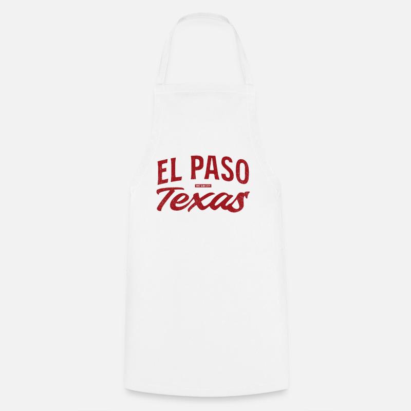 El Paso Texas Retro Script - Kochschürze - Weiß