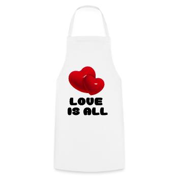 L’amour est tout # - Tablier de cuisine - blanc - Devant - AI Model Male 185 dark (185cm)