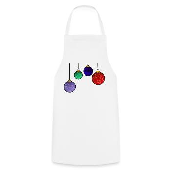 Christmas tree baubles - Christmas decoration - Cooking Apron - white - Front - AI Model Male 185 dark (185cm)