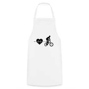 Battement de cœur BMX - Tablier de cuisine - blanc - Devant - AI Model Male 185 dark (185cm)