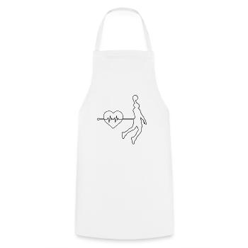 Basketball heartbeat - Cooking Apron - white - Front - AI Model Male 185 dark (185cm)