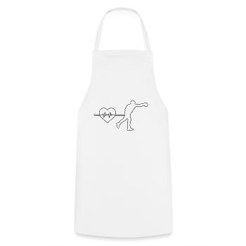 Battement de cœur de boxe - Tablier de cuisine - blanc - Devant - AI Model Male 185 dark (185cm)