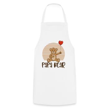 Papa Bear - Kochschürze - Weiß - Vorne - AI Model Male 185 dark (185cm)
