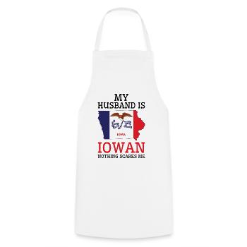 Nothing Scares Me Iowan Husband Iowa - Cooking Apron - white - Front - AI Model Male 185 dark (185cm)