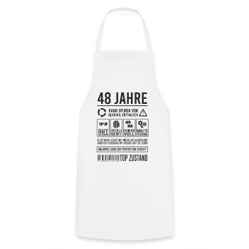 48. Geburtstag Männer Frauen Lustig 48 Jahre - Kochschürze - Weiß - Vorne - AI Model Male 185 dark (185cm)