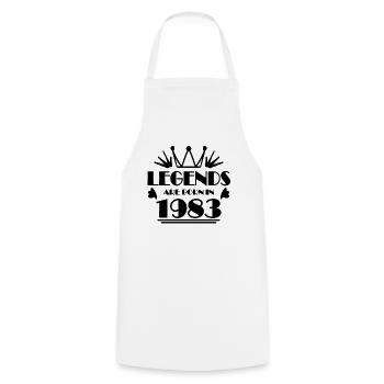 1983 - Born 1983 - Cooking Apron - white - Front - AI Model Male 185 dark (185cm)