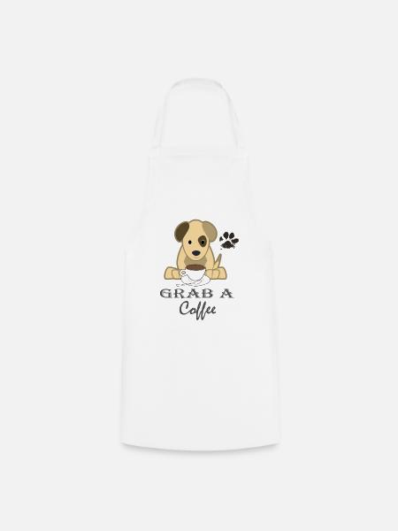 Grab A Coffee - Kochschürze - Weiß