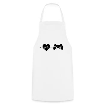 gaming heartbeat - Cooking Apron - white - Front - AI Model Male 185 dark (185cm)