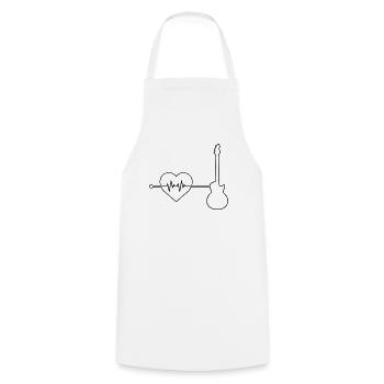 E Guitare Heartbeat - Tablier de cuisine - blanc - Devant - AI Model Male 185 dark (185cm)