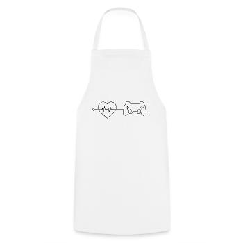 gaming heartbeat - Cooking Apron - white - Front - AI Model Male 185 dark (185cm)