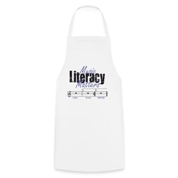 Music Literacy Matters - Cooking Apron - white - Front - AI Model Male 185 dark (185cm)