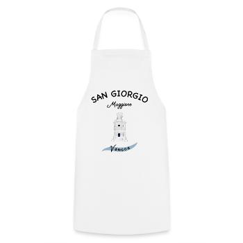 Phare de Venise, Île Majeure de San Giorgio - Tablier de cuisine - blanc - Devant - AI Model Male 185 dark (185cm)