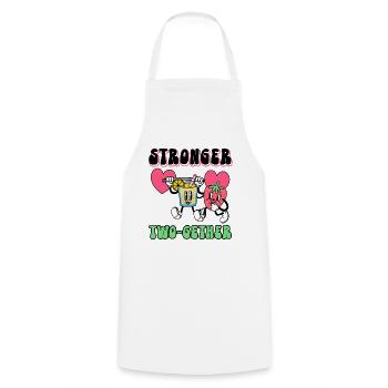 Valentines Couple Stronger Together Lifetime - Cooking Apron - white - Front - AI Model Male 185 dark (185cm)