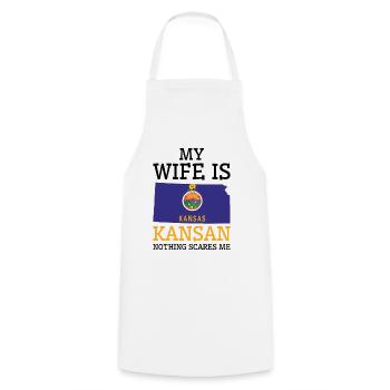 Rien ne me fait peur Kansan femme Kansas - Tablier de cuisine - blanc - Devant - AI Model Male 185 dark (185cm)