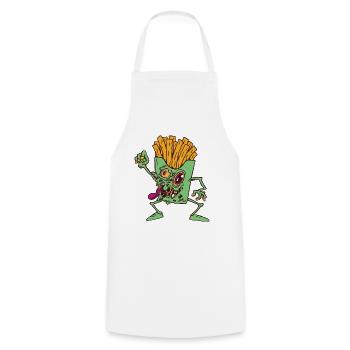 Halloween Zombie Fries Monster Zombie Fan Snack - Tablier de cuisine - blanc - Devant - AI Model Male 185 dark (185cm)