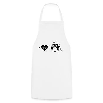 Drums Heartbeat - Cooking Apron - white - Front - AI Model Male 185 dark (185cm)