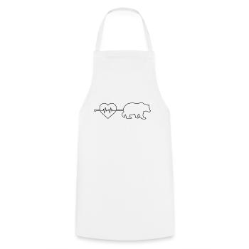 Bear heartbeat - Cooking Apron - white - Front - AI Model Male 185 dark (185cm)