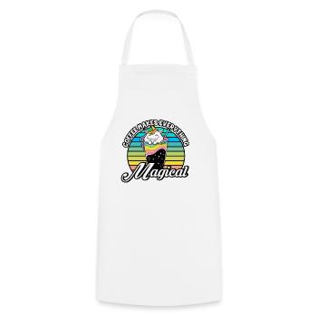 Pink Magic Unicorn Caféine Amateurs de café - Tablier de cuisine - blanc - Devant - AI Model Male 185 dark (185cm)