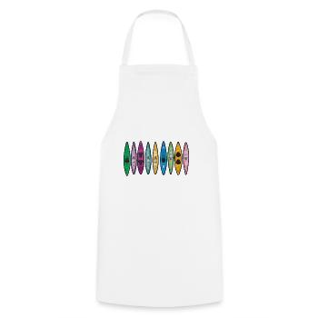 Kayaking Colorful Paddle Sport Pattern Art - Cooking Apron - white - Front - AI Model Male 185 dark (185cm)