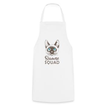 Siamese Squad Haustier Kater Rasse Mietze - Kochschürze - Weiß - Vorne - AI Model Male 185 dark (185cm)