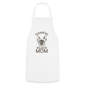 Siamese Cat Mom Pet Cat Breed - Cooking Apron - white - Front - AI Model Male 185 dark (185cm)