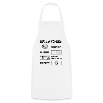 Fan de cinéma Daily Binge Watcher Ramen Lover - Tablier de cuisine - blanc - Devant - AI Model Male 185 dark (185cm)