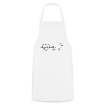 Battements de cœur de chien - Tablier de cuisine - blanc - Devant - AI Model Male 185 dark (185cm)