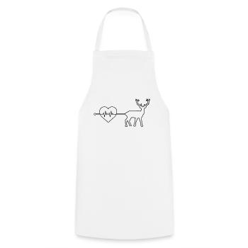 Battement de cœur de cerf - Tablier de cuisine - blanc - Devant - AI Model Male 185 dark (185cm)
