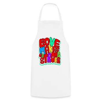 L’amour nous rend plus forts - Tablier de cuisine - blanc - Devant - AI Model Male 185 dark (185cm)